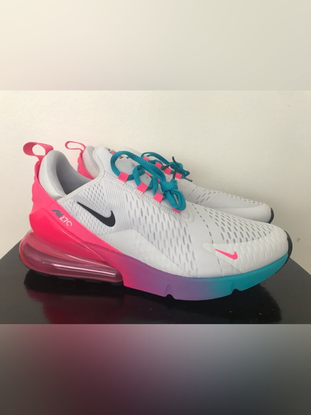 Size 11 Mens Nike Air Max 270 Miami Marlins City Connect Shoes White HQ8001-100